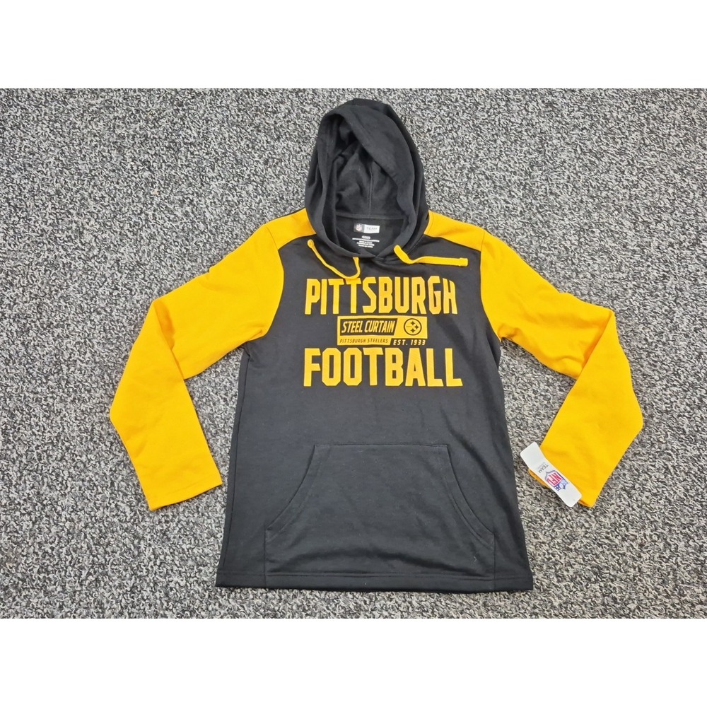 NWT‎ NFL Pittsburgh Steelers Hoodie Pullover Sweatshirt Team Apparel Black Small